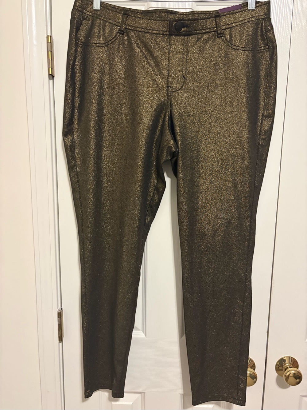 Lane Bryant Metallic Bronze Skinny Pants